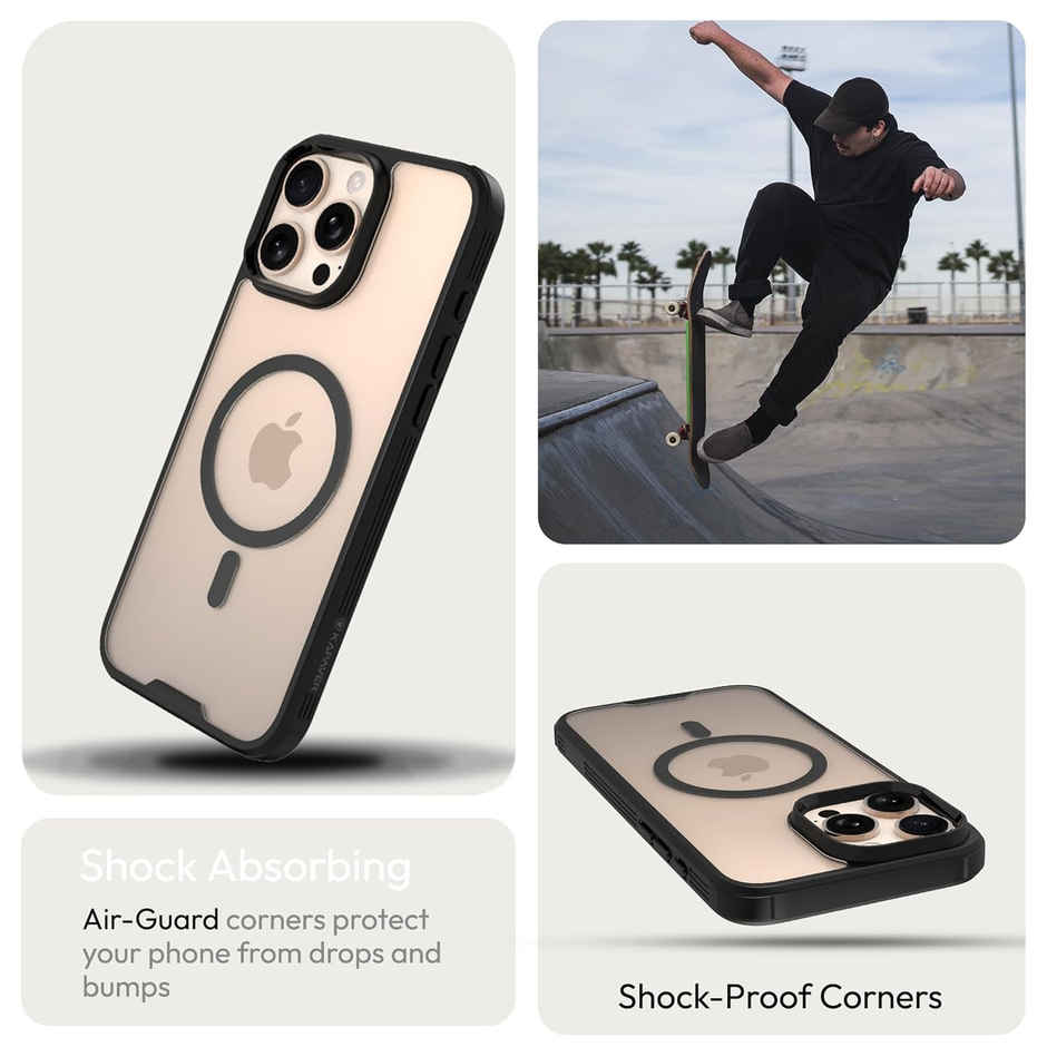 Kapaver Iphone 16 Pro Max Back Case | - Black | MagSafe Compatible