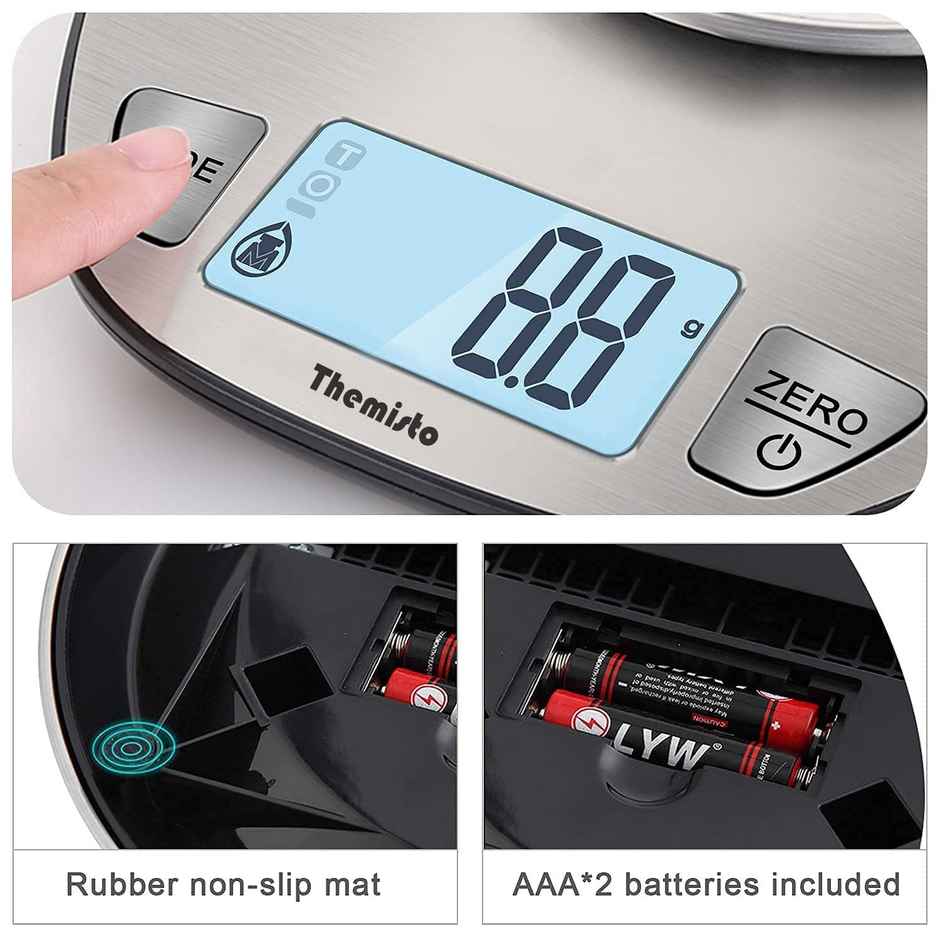 Themisto Th-Ws20 Digital Kitchen Weighing Scale Stainless Steel (5Kg)