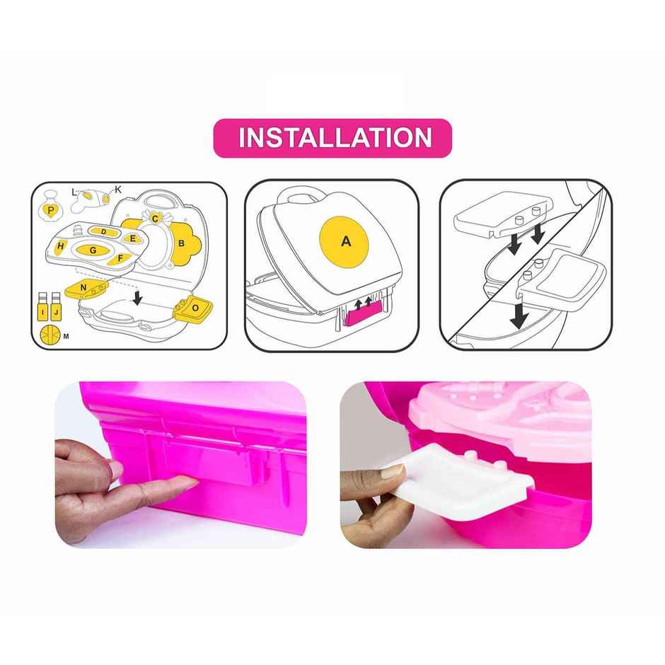 Kingdom Of Play Fashion Pretend Play Makeup Suitcase Beauty Kit And Cosmetic Toy Set For Kids