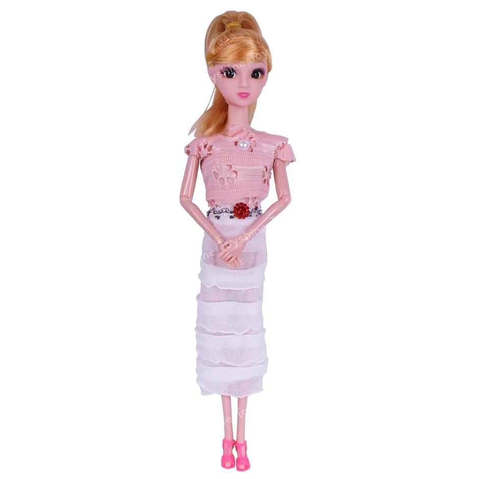 Toyshine Kally Fashion Doll with 3D Eyes | Folding Hands & Glitter Dress | Model C