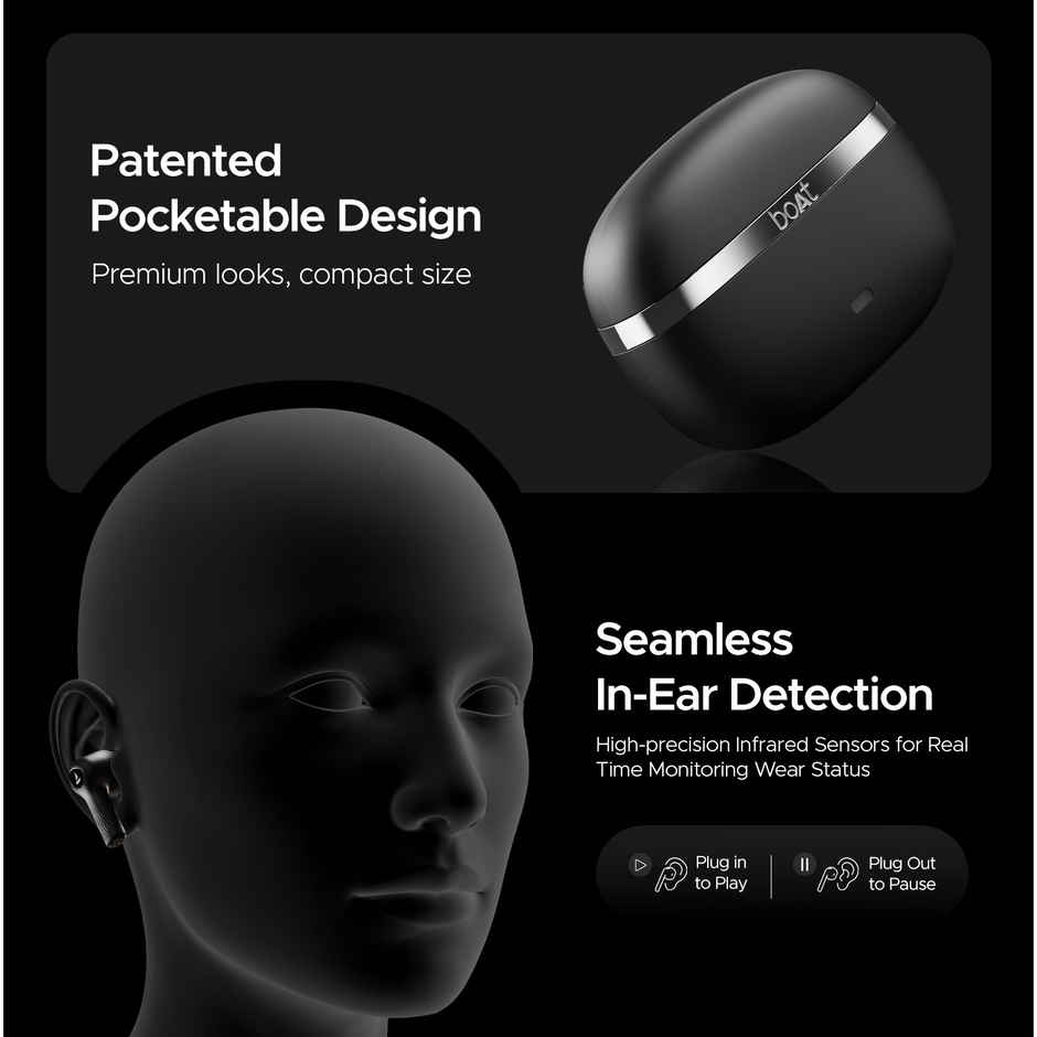 boAt Nirvana Ion TWS Earbuds w/ 120 HRS Playback & Crystal Bionic Sound (Charcoal Black)