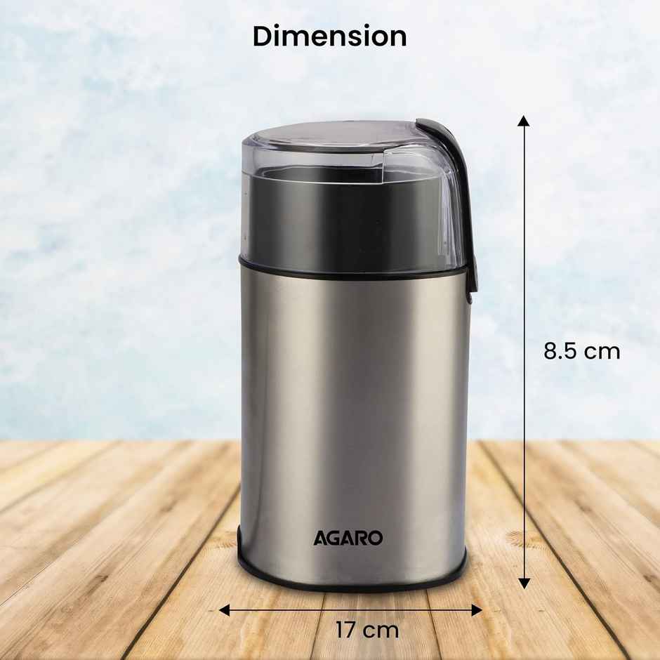 Agaro Grand Coffee Grinder, Stainless Steel Electric, Capacity 60 Gms Dry Coffee Bean