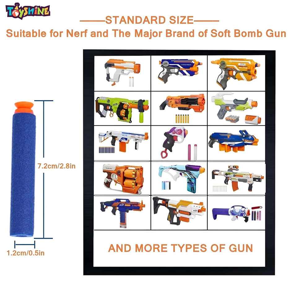 Toyshine 50 Pcs Foam Dart Bullets, Soft Suction Darts, Blue