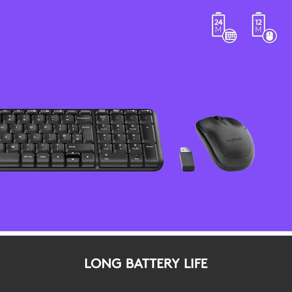 Logitech MK215 Wireless Keyboard and Mouse Combo, 2.4 GHz Wireless, 3 Years Warranty, Compact Design, 2-Year Battery Life(Keyboard),5 Month Battery Life(Mouse) PC/Laptop - Black