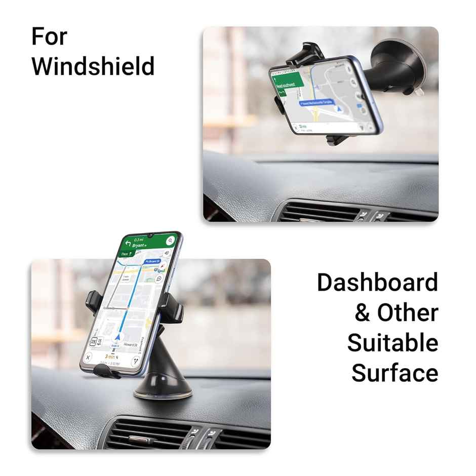 Zebronics CMH200, 360 Degree Rotatable Holder, Anti-Skid Silicone Pads, Max 17.5cm Screen Size