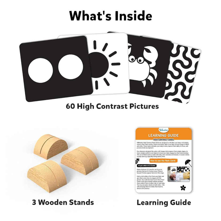 Skillmatics Large Flash Cards For Babies & Infants - High Contrast