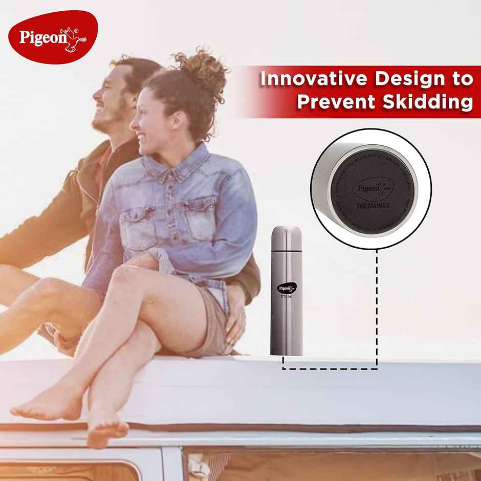 Pigeon by Stovekraft Stark Stainless Steel Double Walled Thermos Flask | Silver | 500 ml