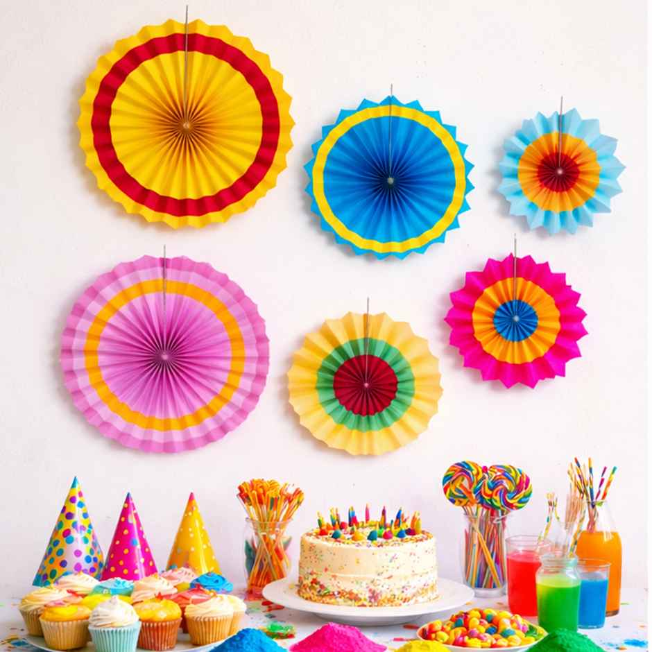 Paper Fans for Decoration for Birthday and Festive Decor | Party Propz