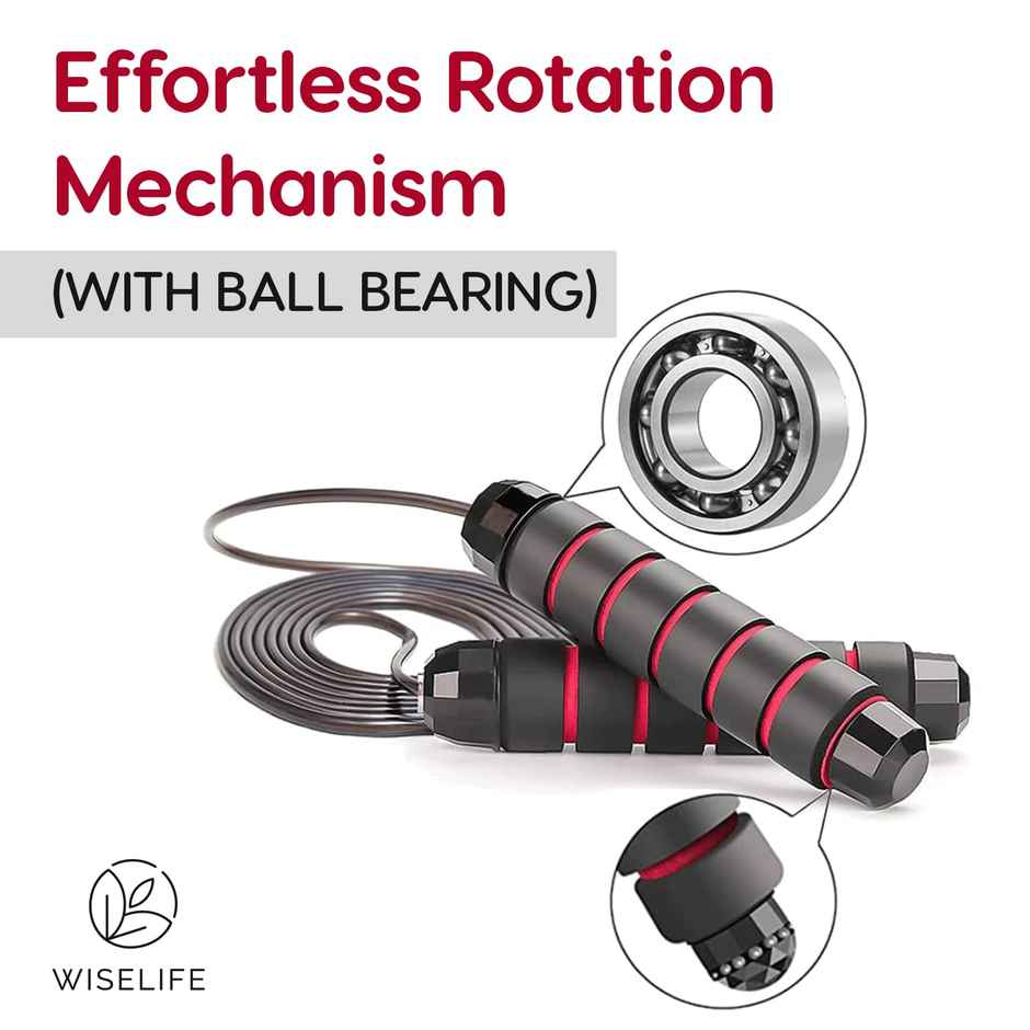 Wiselife Skipping Rope - Red Black