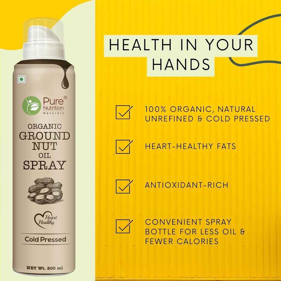 Pure Nutrition Cold Pressed Groundnut Oil | 100% Pure Peanut Oil | Heart-Healthy Cooking