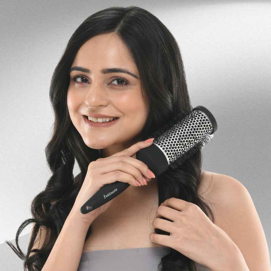 Midazzle Professional Blow Dry Hot Curl Hair Brush with Ionic Technology | MIHB0030