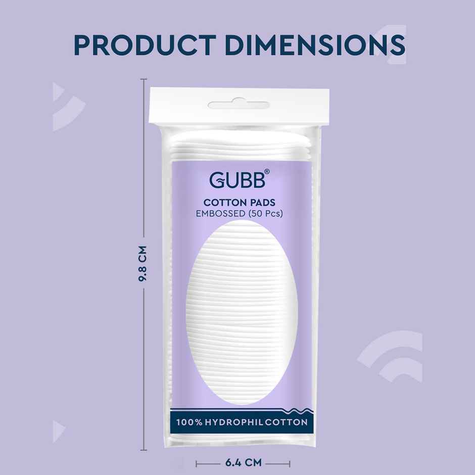 GUBB Cotton Pads Embossed - Pack Of 50