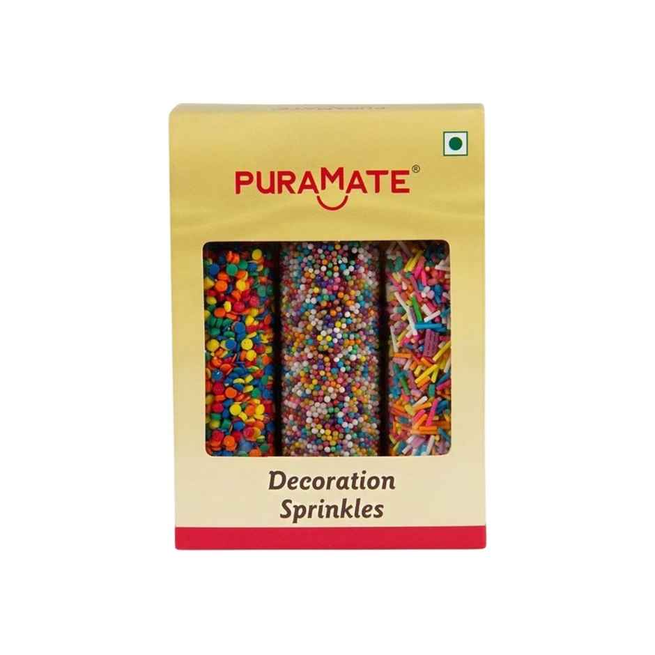 Puramate Rainbow Jimmies Cake Decoration Sprinkles | Combo