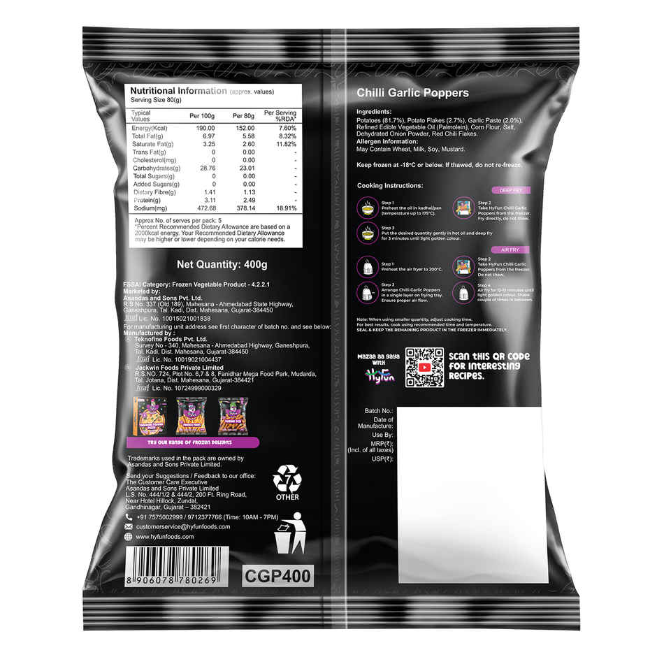 Hyfun Chilli Garlic Potato Poppers Combo