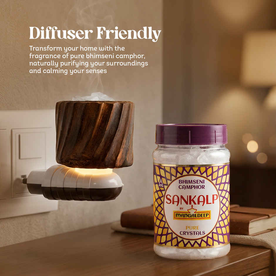 Sankalp Pure Bhimseni Camphor Flakes Jar | Mangaldeep