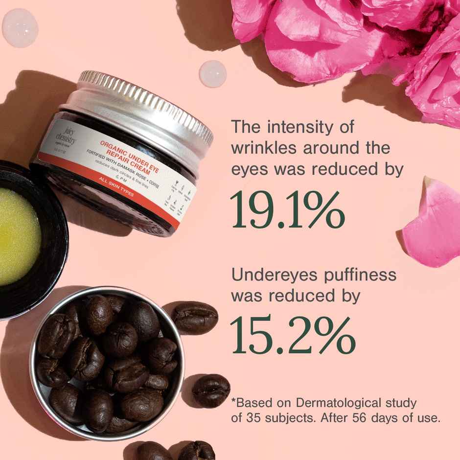 Juicy Chemistry Damask Rose & Coffee Under Eye Cream | Fine Lines & Puffy Under Eyes