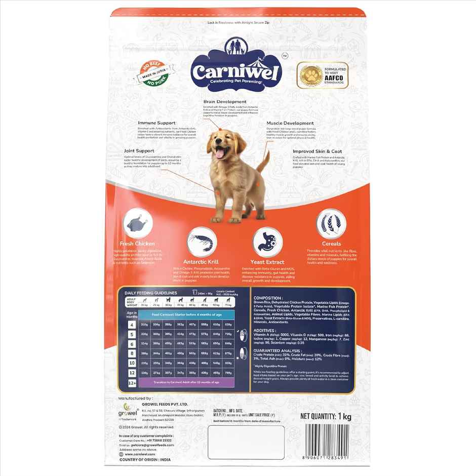 Carniwel Fresh Chicken Dry Dog Food For Large Breed, Puppy