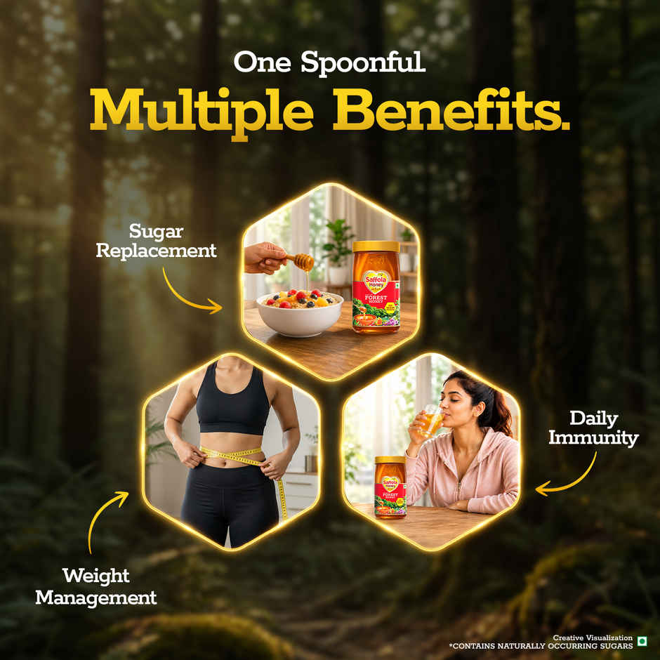 Saffola Honey Active, Made with Forest Honey, Pure Honey, No sugar adulteration