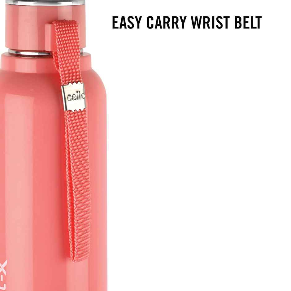 Cello Stainless Steel Puro Steel X Benz 900 Bottle | Pink | 650 ml