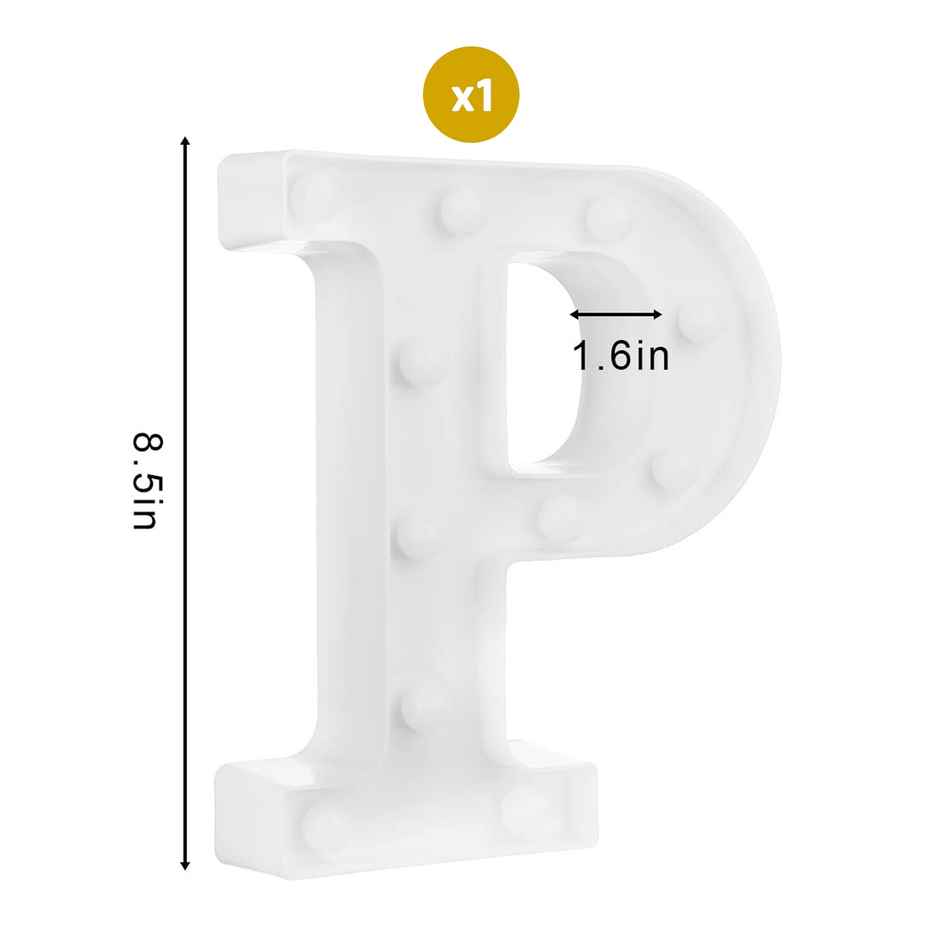 Polypropylene Marquee Light Led Alphabet P | Party Propz