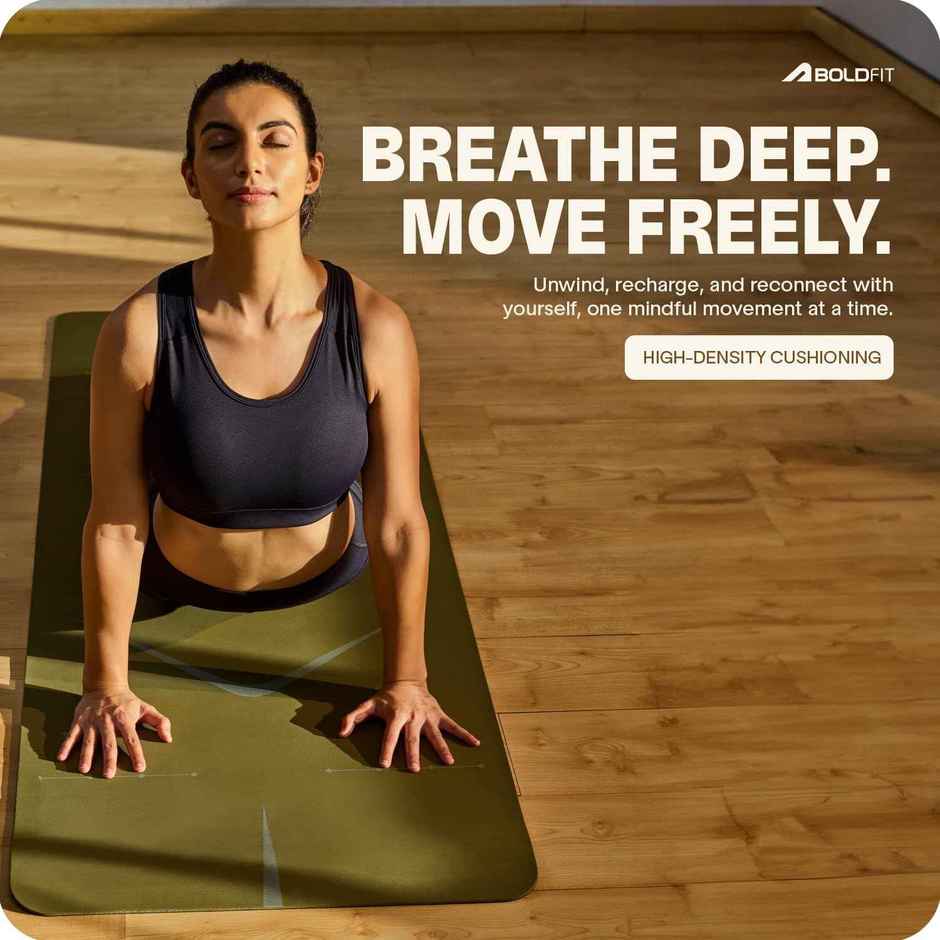 Boldfit Unisex Yoga Mat With Bag 6mm Alignment TPE Rubber Material Extra Thick - Hemlock