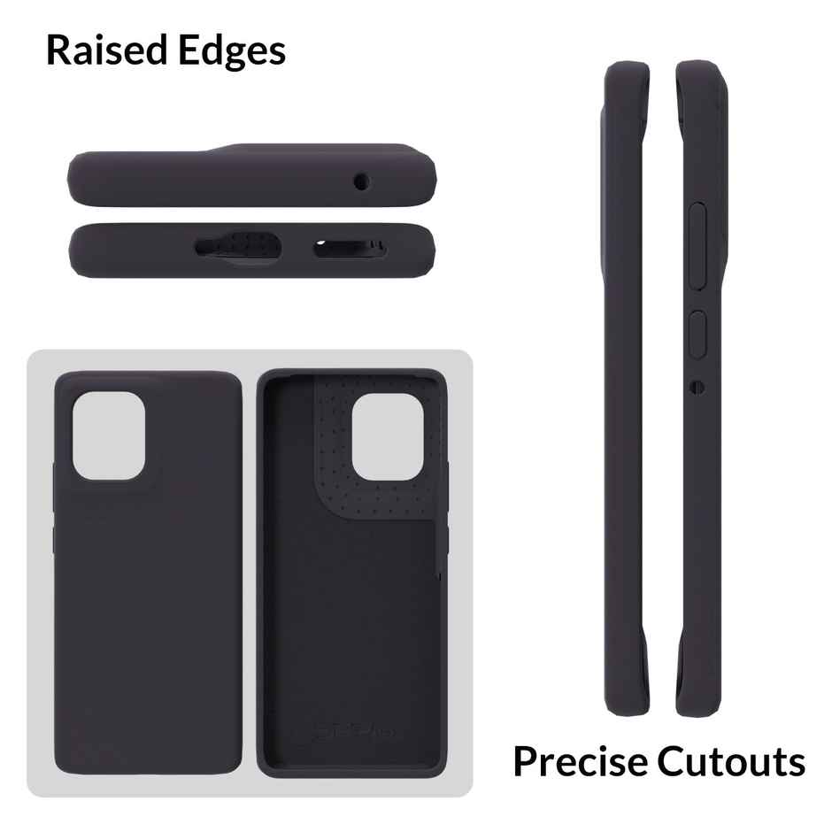 Sprig Premium Back Cover for Moto Edge 50 Liquid Silicone Shock Proof | Charcoal Gray