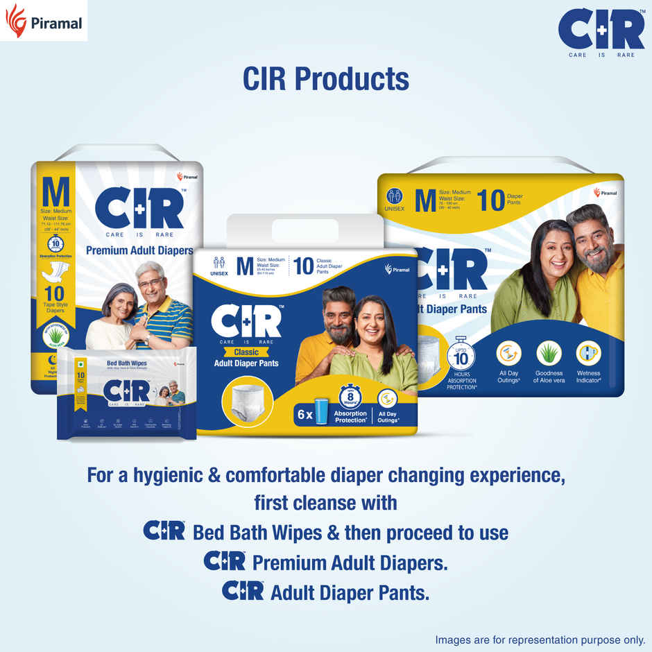 CIR Classic Adult Diaper Pants Style 8 hr Absorption Protection Odour Control Cotton Soft Feel | L
