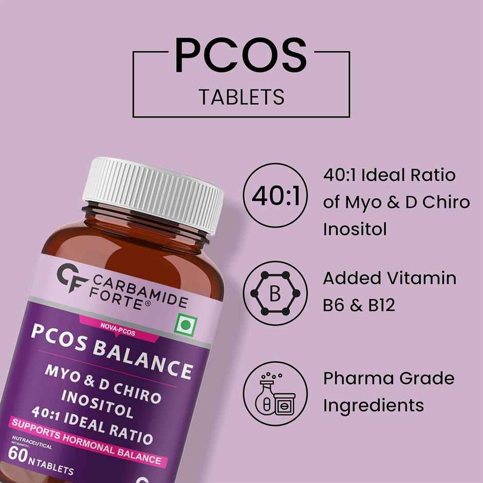 Carbamide Forte PCOS Supplements for Women 40:1 Ratio of Myo-Inositol to D-ChiroInositol Supplement