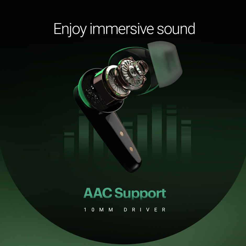 Noise Buds VS404 50H Playtime 4Mic ENC 10mm Driver IPX5 BT v5.3 TWS Earbuds | Jet Black
