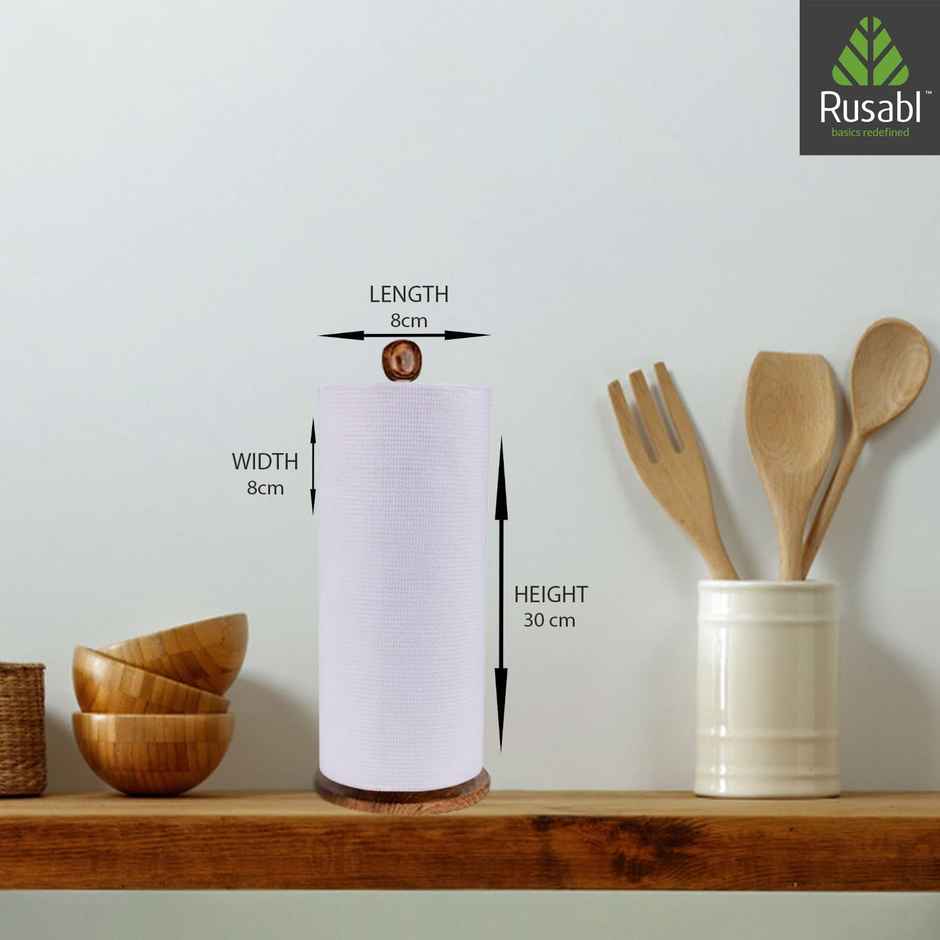 Rusabl Organic Kitchen Towel Roll - 50 Pulls (Reusable, Bamboo Cloth, Biodegradable, For Cleaning)