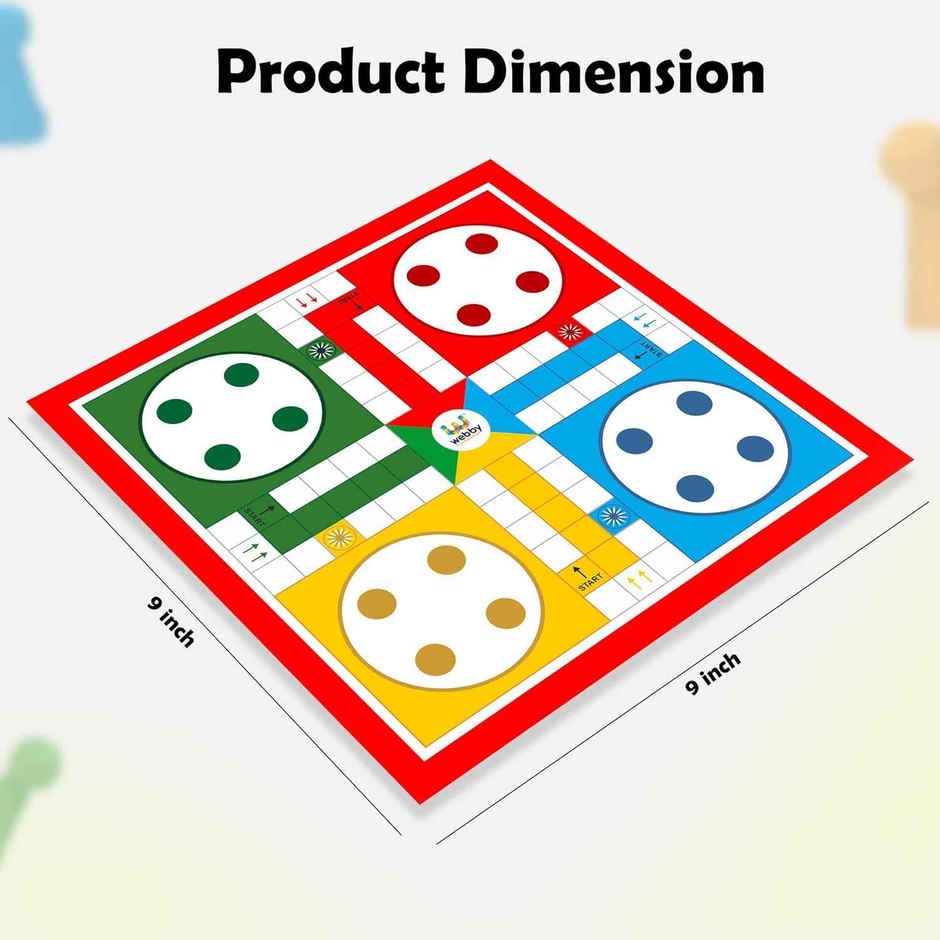Webby Ludo, Snake & Ladders Double Sided Board Game | Portable Travel Set | 6+ years