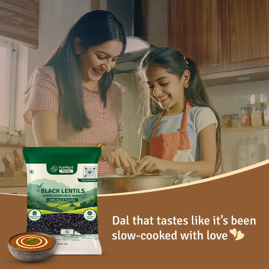 Farmart Pantry Black Lentils - Urad Sabut - Whole Urad