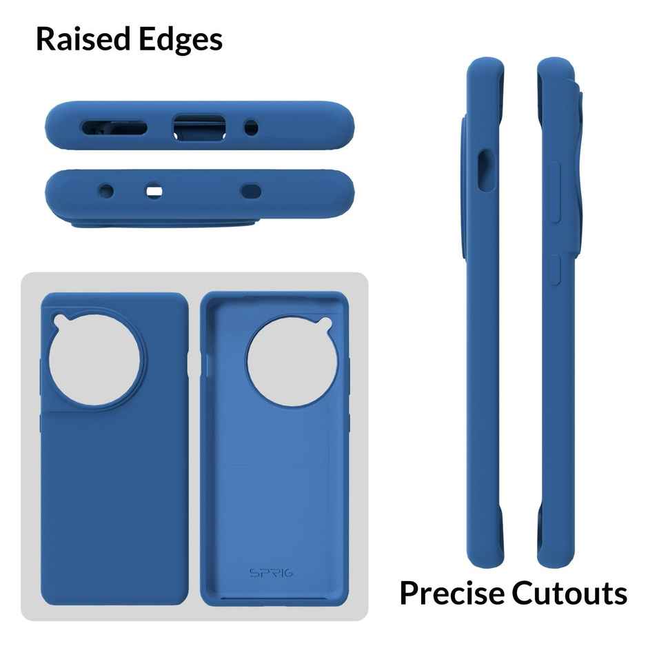 Sprig Premium Back Cover for Oneplus 12r Phone Liquid Silicone Shock Proof | Navy Blue