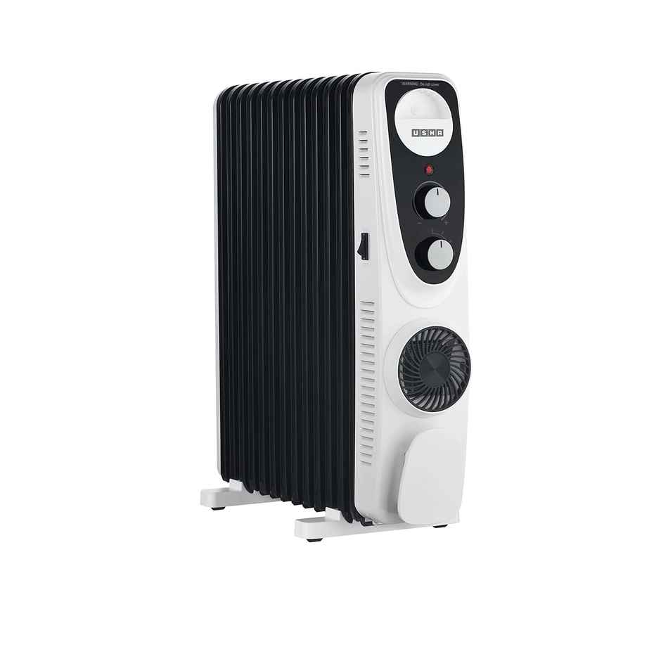 USHA 4209 FU PTC U Shaped 9 Fin Oil Filled Radiator Room Heater | Black - 2700 Watts