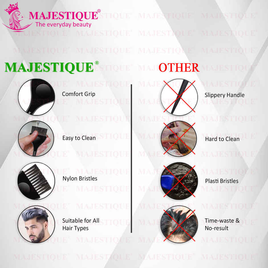 Majestique Professional Wide Hair Dye Brush - Coloring Applicator for Men & Women | Color May Vary