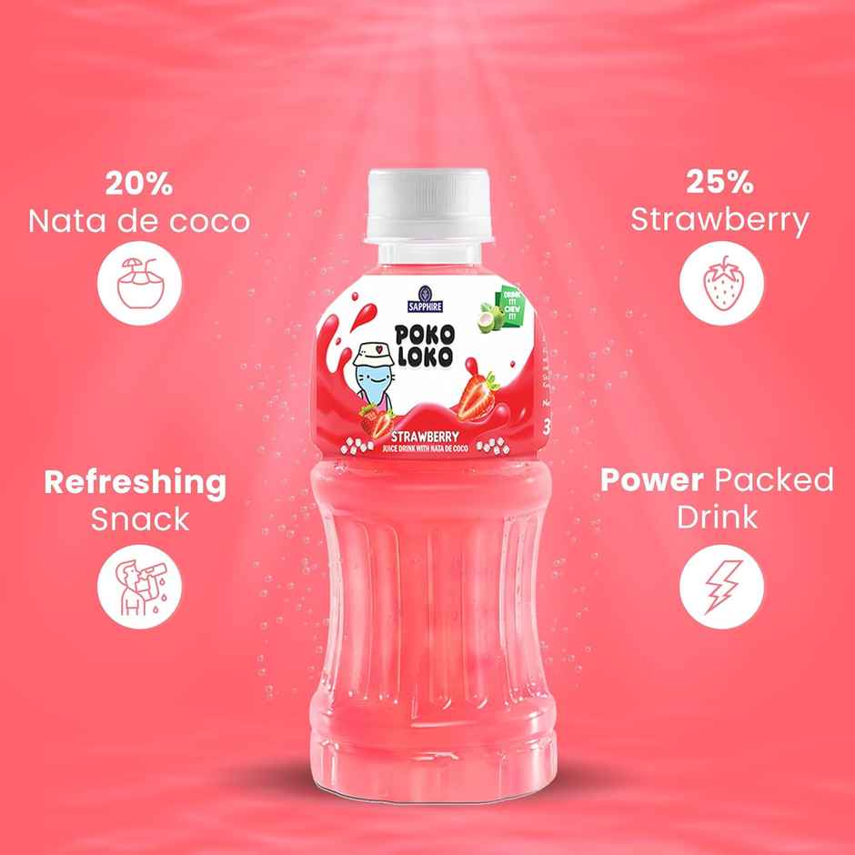 Sapphire Poko Loko Strawberry Nata Drink