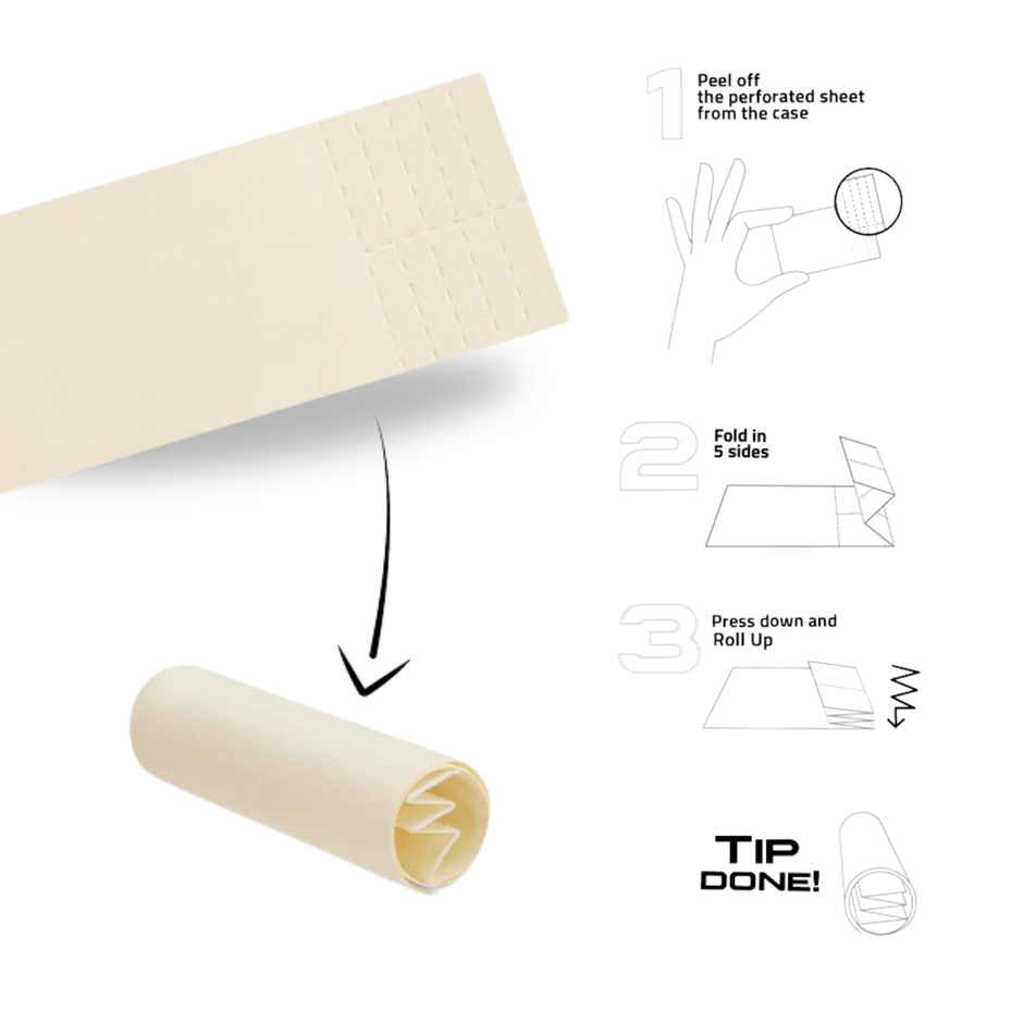 Raw Perforated Wide Tips/Roach Pad - 50 Leaves/Pack