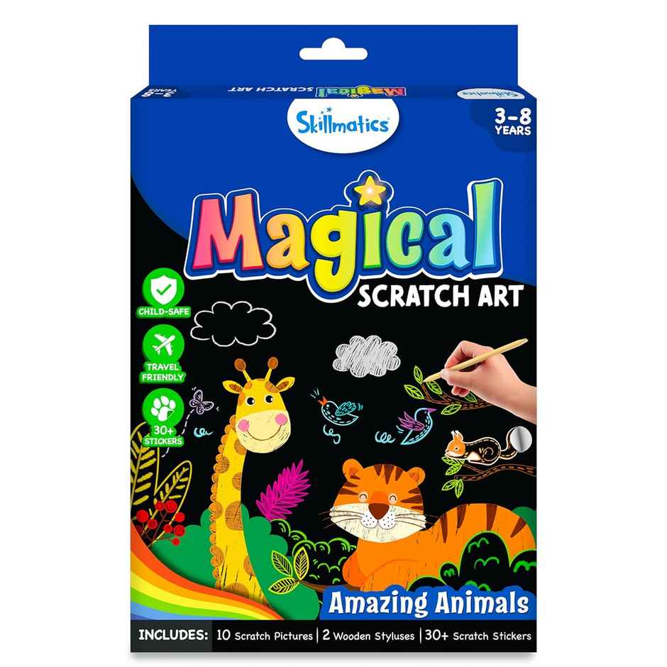 Skillmatics Paper Magical Scratch Art Book For Kids - Animals