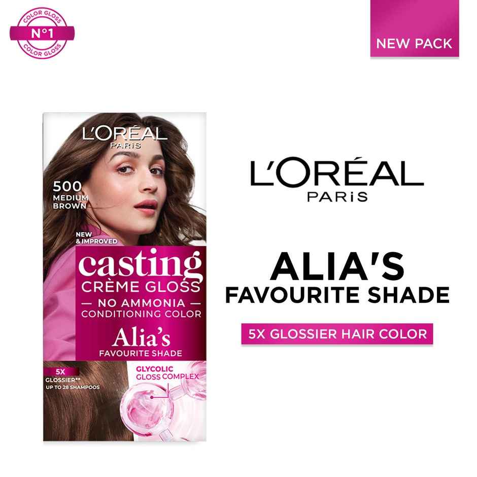 L'Oreal Paris Casting Cream Gloss Hair Color With Glycolic Gloss Complex | Medium Brown