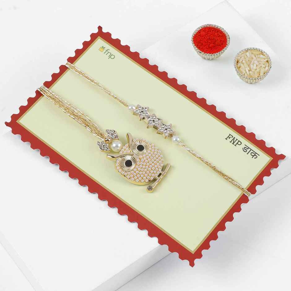 Bhaiya Bhabhi Rakhi Combo | Pearl Luxe | Pack of 2 | FNP