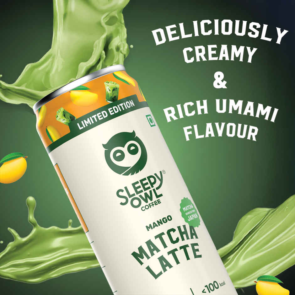 Sleepy Owl Mango Iced Matcha Latte Can
