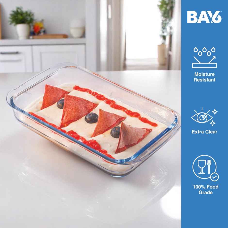 BAY6 Premium Imported Borosilicate Baking Dish Rectangle - 1 L