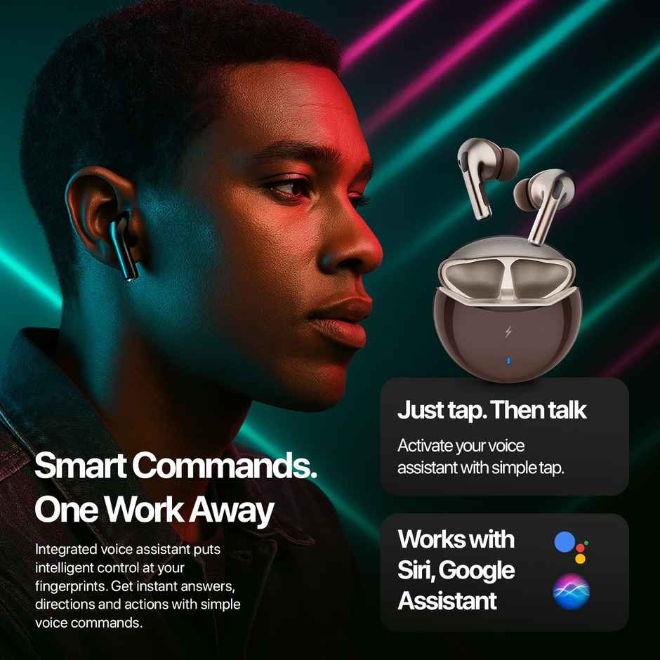 Fire-Boltt Fire Pods Aero Pro TWS Earbud with Custom EQ Profile, Quad Mic ENC & 50H Playtime, Ultra Low 50ms Game Mode, Walnut