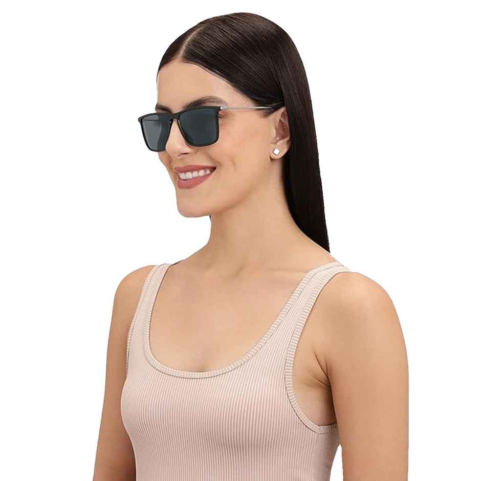 Vincent Chase By Lenskart Unisex Stainless Steel Sunglasses | Black - L