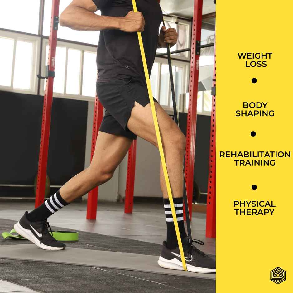 Boldfit Natural Rubber Resistance Premium Band| Dual Color Heavy Resistance Band| Orange |30-45 kg