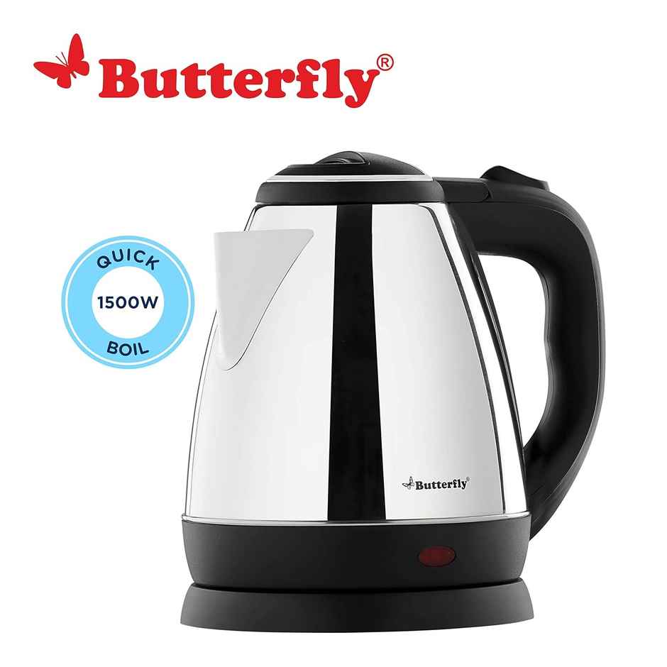 Butterfly Ekn 1.5 Litre Stainless Steel Electric Kettle,1500 W,360� Swivel Power Base-Silver