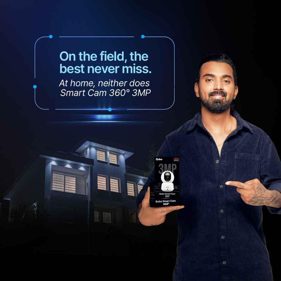 Qubo Smart Cam 360 | 3MP | 2K Resolution|Wi-Fi CCTV Indoor Security Camera from Hero Group