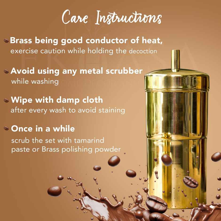 Ekhasa Pure Brass Filter Coffee Maker For Home & Office | South Indian Filter Coffee Maker