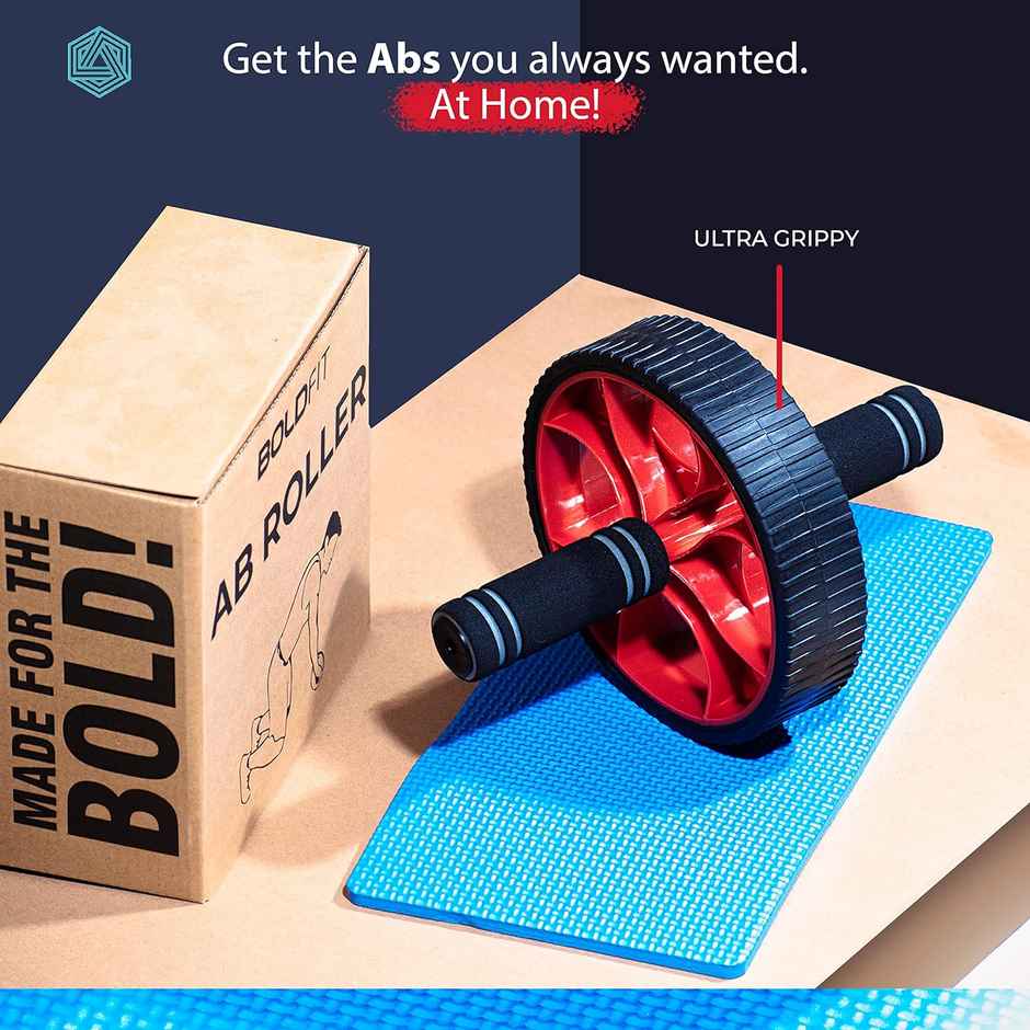 Boldfit Ab Roller For Abs Exercise Equipment For Tummy With Knee Mat Multicolor