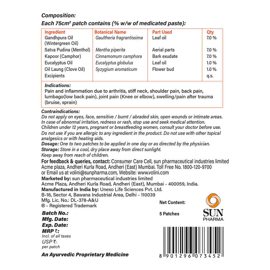 Volini Pain Relief Patch for Body Ache